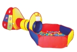 Палатка с тунел и 80 броя цветни топки 300x120x100см, детски център за игра 3в1 IGUANA.BG