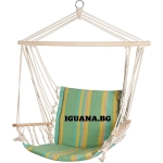 Люлка хамак с дървени подлакътници до 110кг, 55х50х100см, цветна | IGUANA.BG