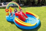 Детски басейн с пързалка и пръскащ ореол 297х193х135см INTEX 57453NP