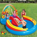 Детски басейн с пързалка и пръскащ ореол 297х193х135см INTEX 57453NP