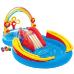 Детски басейн с пързалка и пръскащ ореол 297х193х135см INTEX 57453NP