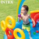 Детски басейн с пързалка и пръскащ ореол 297х193х135см INTEX 57453NP
