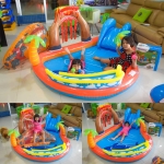 Детски басейн с пързалка и пръскалка BESTWAY LAGUNA LAVA 265х265х104см