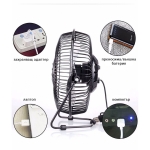 Настолен USB вентилатор, 2W, 5V, метални перки, диаметър 13см, черен