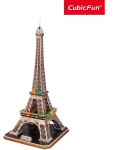 CubicFun 3D Пъзел EIFFEL TOWER, LED светлини, 84 части