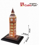 Cubic Fun 3D Пъзел Big Ben (U.K), LED светлини, 28 части