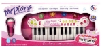 Йоника, пиано с микрофон My Piano 24 клавиша розова, LED светлини