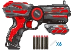 RED GUNS Игрален Комплект  Пистолет с пълнител, 6 меки стрели, бинокъл и белезници