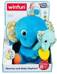 WINFUN Плюшен Слон с Бебе Слонче - Дрънкалка Little Pals