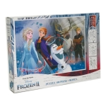 Пъзел 100 части FROZEN + ПОДАРЪК 3 страници и 4 молива за оцветяване Замръзналото кралство