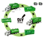 OCIE DIY City Truck Камион 1:48 със 3 вида сменящи се ремаркета, пътни знаци