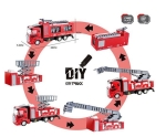 OCIE DIY City Truck Пожарна 1:48 със 3 вида сменящи се ремаркета, пътни знаци