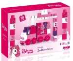 DOLU UNICORN Конструктор влакче Jumblocks, 50 части, розов