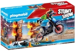 Playmobil - Занимателен комплект за игра Каскадьорско шоу, Мотоциклет с огнена стена, 26 елемента