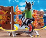 Playmobil - Занимателен комплект за игра Каскадьорско шоу, Мотоциклет с огнена стена, 26 елемента