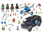 Playmobil - Занимателен комплект за игра  Полицейско преследване с хеликоптер на избягал ван