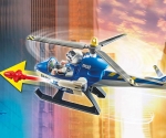 Playmobil - Занимателен комплект за игра  Полицейско преследване с хеликоптер на избягал ван