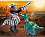 Playmobil - Занимателен комплект за игра Велосираптор и ловец на динозаври, 8 елемента