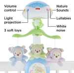 Музикална въртележка 3в1 за легло Fisher Price, мечета-пеперуди