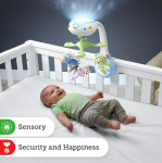 Музикална въртележка 3в1 за легло Fisher Price, мечета-пеперуди
