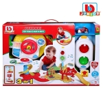 Bburago Junior - Писта за игра Движение в града Ferrari 3в1 голям светещ светофар, сгъваема част с волан и километраж и звукови ефекти
