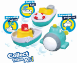 Bburago Junior - Комплект за баня и игра с три плавателни средства с много функции