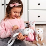Кукла Lolly Puffs 33см, 3 вида - Мече, Коте и Зайче, В подаръчна кутия