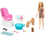 Кукла Barbie - Игрален комплект: Салон за маникюр