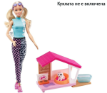 Кукла Barbie - Мини игрален комплект, кучешка колибка