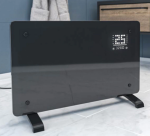 Конвекторна печка Elite GHD-20, 2000W, Стъклен панел, Дисплей и таймер, 2 степени, За стена или под, Черен