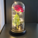 Роза в светеща LED стъкленица с луксозна подаръчна опаковка