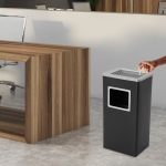 Външен Пепелник с Кош за Боклук от Неръждаема Стомана Правоъгълен 25×31 см