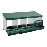 Гнездо за Кокошки Носачки Автоматично с Колектор за Яйца, Метално, 4 Отделения