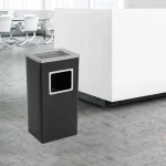 Външен Пепелник с Кош за Боклук от Неръждаема Стомана Правоъгълен 25×31 см