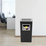 Външен Пепелник с Кош за Боклук от Неръждаема Стомана Правоъгълен 25×31 см