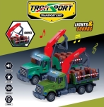 Голям Товарен Камион с Кран + Звук, Светлина, Подвижна Кука и Инерционен механизъм