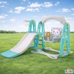 Детска Пързалка с Люлка Дължина на Улея 115 см, Синя