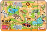 Говорещ и Разказващ Пъзел „Сафари“ на Български – 20 Елемента (48×33 см), от EVA Пяна, с Добавена Реалност на 16 Езика, 20×24×7 см