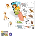 Магнити Сафари Говорещи и Разказващи на Български 11x14 см общо 14 ел., от EVA пяна с добавена реалност на 16 езика 22x16x0.3 см