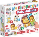 Говорещ и Разказващ Пъзел „Бебета Животни“ на Български за Най-Малките – 8 Модела, по 3 до 6 Елемента (13×55 см) Всеки, Общо 36 Елемента, от EVA Пяна, с Добавена Реалност на 16 Езика, 26×21×7 см