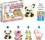 Говорещ и Разказващ Пъзел „Бебета Животни“ на Български за Най-Малките – 8 Модела, по 3 до 6 Елемента (13×55 см) Всеки, Общо 36 Елемента, от EVA Пяна, с Добавена Реалност на 16 Езика, 26×21×7 см