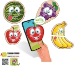 Говорещ и Разказващ Магнитен Пъзел „Плодове“ на Български за Най-Малките – 18 Модела по 2 Елемента (11×14 см), Общо 36 Елемента, от EVA Пяна, с Добавена Реалност на 16 Езика, 20×17×4 см