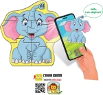 Говорещ и Разказващ Пъзел „Слонче“ на Български – 5 Елемента (16×13 см), от EVA Пяна, с Добавена Реалност на 16 Езика