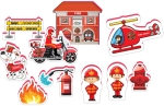 Говореща и Разказваща Игра „Професии: Пожарникарски Участък и Станция“ на Български с Фигурки, с Добавена Реалност на 16 Езика, 26×21×7 см