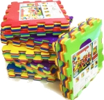 Пъзел Подложка за Под 33×33 см 7 мм 9 Броя с Форми на Плодове и Зеленчуци от EVA Пяна без Формамиди, Фталати и Бисфенол