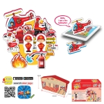 Говореща и Разказваща Игра „Професии: Пожарникарски Участък и Станция“ на Български с Фигурки, с Добавена Реалност на 16 Езика, 41×26×10 см