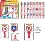 Говорещ и Разказващ Пъзел „Пътни Знаци“ на Български за Най-Малките – 24 Модела по 2 Елемента (около 10×5 см), Общо 48 Елемента, от EVA Пяна, с Добавена Реалност на 16 Езика, 20×17×4 см