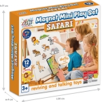 Говореща и Разказваща Магнитна Игра „Африкански Животни“ на Български – 12 Елемента от EVA Пяна (около 10×5 см), с Добавена Реалност на 16 Езика, 20×17×4 см