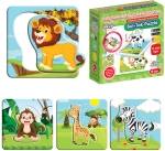 Говорещ и Разказващ Пъзел-Сортер „Намери Съвпадението: Животни“ на Български – 12 Модела, 24 Елемента (12×12 см), от EVA Пяна, с Добавена Реалност на 16 Езика, 12×5×12 см