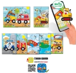 Говорещ и Разказващ Пъзел „Училищно Автобусче“ на Български – 6 Елемента (16×12 см), от EVA Пяна, с Добавена Реалност на 16 Езика